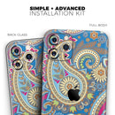 Subtle Blue & Yellow Paisley Pattern - Protective Skin Wrap & Decal – Compatible with iPhone SE to iPhone 17 Pro Max (All Models)