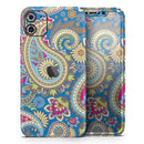 Subtle Blue & Yellow Paisley Pattern - Protective Skin Wrap & Decal – Compatible with iPhone SE to iPhone 17 Pro Max (All Models)
