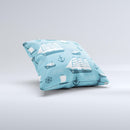 Subtle Blue Ships and Anchors ink-Fuzed Decorative Throw Pillow