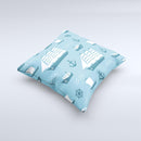 Subtle Blue Ships and Anchors ink-Fuzed Decorative Throw Pillow