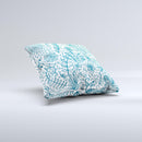 Subtle Blue Sketched Lace Pattern V21 Ink-Fuzed Decorative Throw Pillow