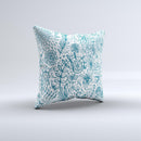 Subtle Blue Sketched Lace Pattern V21 Ink-Fuzed Decorative Throw Pillow