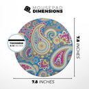 Subtle Blue & Yellow Paisley Pattern// WaterProof Rubber Foam Backed Anti-Slip Mouse Pad for Home Work Office or Gaming Computer Desk