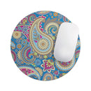 Subtle Blue & Yellow Paisley Pattern// WaterProof Rubber Foam Backed Anti-Slip Mouse Pad for Home Work Office or Gaming Computer Desk