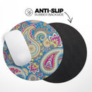 Subtle Blue & Yellow Paisley Pattern// WaterProof Rubber Foam Backed Anti-Slip Mouse Pad for Home Work Office or Gaming Computer Desk