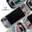 Subtle Blue & Yellow Paisley Pattern // Full Body Skin Decal Wrap Kit for the Steam Deck handheld gaming computer