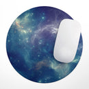 Subtle Blue and Green Nebula// WaterProof Rubber Foam Backed Anti-Slip Mouse Pad for Home Work Office or Gaming Computer Desk