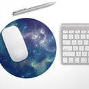 Subtle Blue and Green Nebula// WaterProof Rubber Foam Backed Anti-Slip Mouse Pad for Home Work Office or Gaming Computer Desk