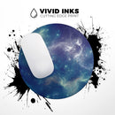 Subtle Blue and Green Nebula// WaterProof Rubber Foam Backed Anti-Slip Mouse Pad for Home Work Office or Gaming Computer Desk