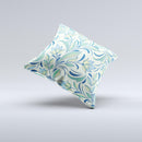 Subtle Green Floral Vector Pattern Ink-Fuzed Decorative Throw Pillow