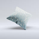 Subtle Green Lace Pattern Ink-Fuzed Decorative Throw Pillow