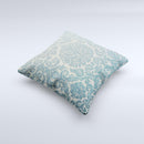 Subtle Green Lace Pattern Ink-Fuzed Decorative Throw Pillow