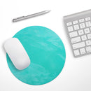 Subtle Neon Turquoise Surface// WaterProof Rubber Foam Backed Anti-Slip Mouse Pad for Home Work Office or Gaming Computer Desk