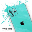 Subtle Neon Turquoise Surface - Protective Skin Wrap & Decal – Compatible with iPhone SE to iPhone 17 Pro Max (All Models)