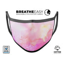 Subtle Pink 2 Absorbed Watercolor Texture - Made in USA Mouth Cover Unisex Anti-Dust Cotton Blend Reusable & Washable Face Mask with Adjustable Sizing for Adult or Child