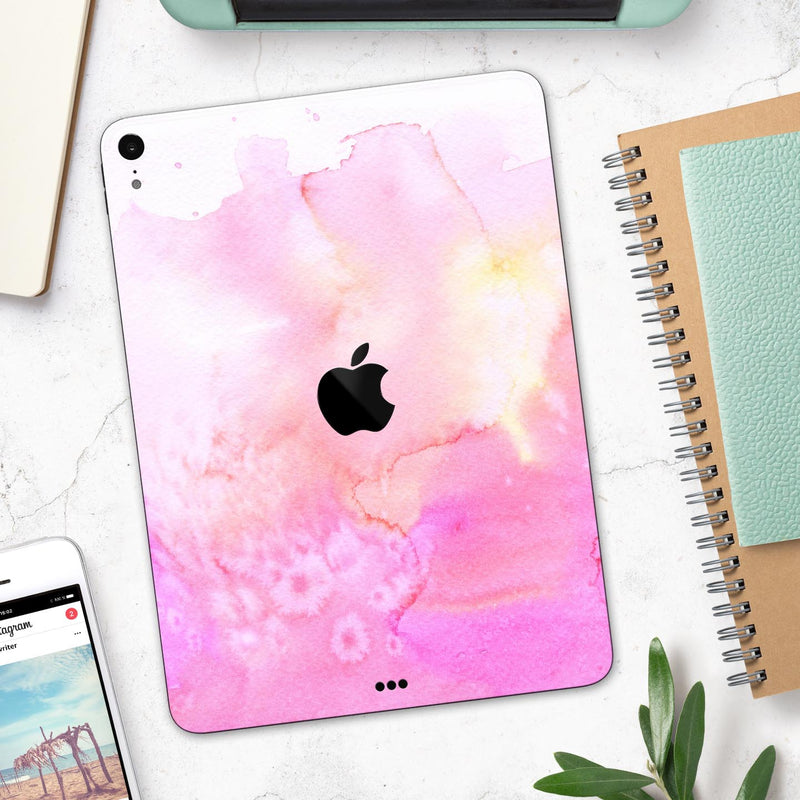 Subtle Pink 2 Absorbed Watercolor Texture - Full Body Skin Decal for the Apple iPad Pro 12.9", 11", 10.5", 9.7", Air or Mini (All Models Available)