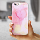 Subtle Pink Absorbed Watercolor Texture iPhone 6/6s or 6/6s Plus 2-Piece Hybrid INK-Fuzed Case