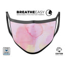 Subtle Pink Absorbed Watercolor Texture - Made in USA Mouth Cover Unisex Anti-Dust Cotton Blend Reusable & Washable Face Mask with Adjustable Sizing for Adult or Child