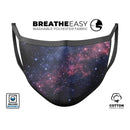 Subtle Pink Glowing Space - Made in USA Mouth Cover Unisex Anti-Dust Cotton Blend Reusable & Washable Face Mask with Adjustable Sizing for Adult or Child