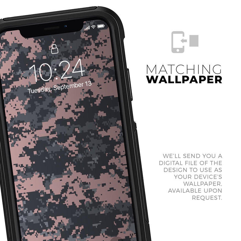 Subtle Pink and Gray Digital Camouflage - Skin Kit for the iPhone OtterBox Cases