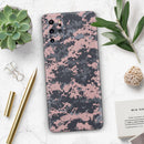 Subtle Pink and Gray Digital Camouflage - Premium Vinyl Skin Decal for Samsung Galaxy S25 Ultra, S24, S23, S22 & All Galaxy S Models