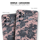 Subtle Pink and Gray Digital Camouflage - Premium Vinyl Skin Decal for Samsung Galaxy S25 Ultra, S24, S23, S22 & All Galaxy S Models