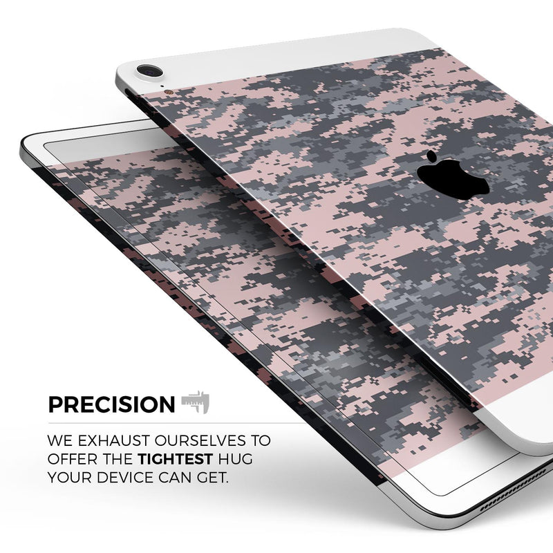 Subtle Pink and Gray Digital Camouflage - Full Body Skin Decal for the Apple iPad Pro 12.9", 11", 10.5", 9.7", Air or Mini (All Models Available)