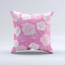 Subtle Pinks Rose Pattern V3 ink-Fuzed Decorative Throw Pillow