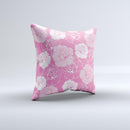 Subtle Pinks Rose Pattern V3 ink-Fuzed Decorative Throw Pillow