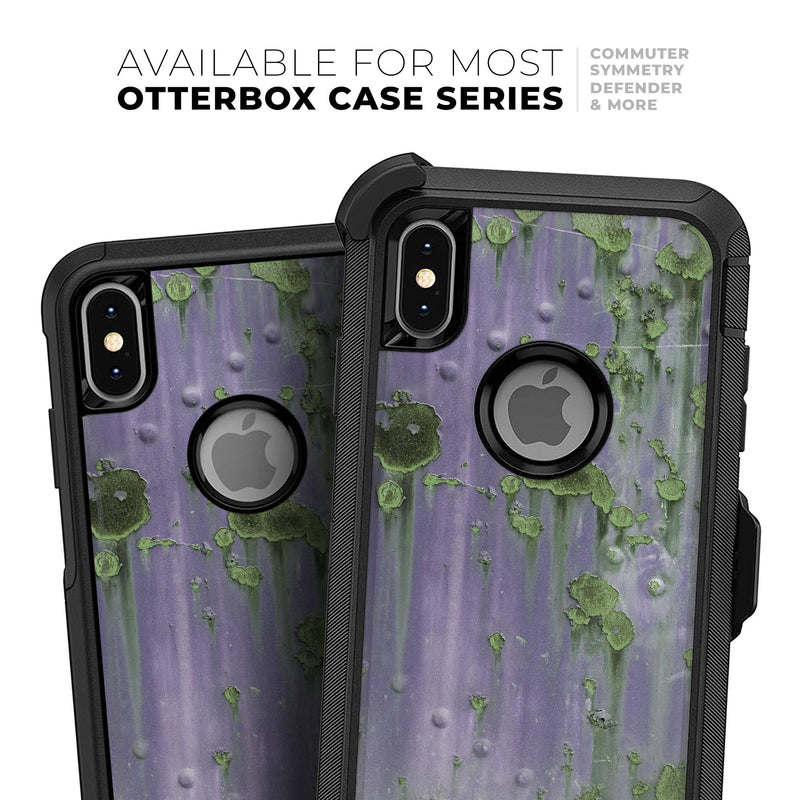 Subtle Purple Metal with Light Green Rust - Skin Kit for the iPhone OtterBox Cases