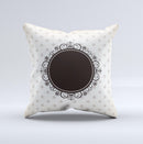 Subtle Tan Elegant Black Design Ink-Fuzed Decorative Throw Pillow