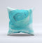 Subtle Teal Watercolor Ink-Fuzed Decorative Throw Pillow