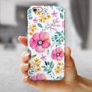 Subtle Watercolor Pink Floral iPhone 6/6s or 6/6s Plus 2-Piece Hybrid INK-Fuzed Case