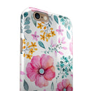 Subtle Watercolor Pink Floral iPhone 6/6s or 6/6s Plus 2-Piece Hybrid INK-Fuzed Case