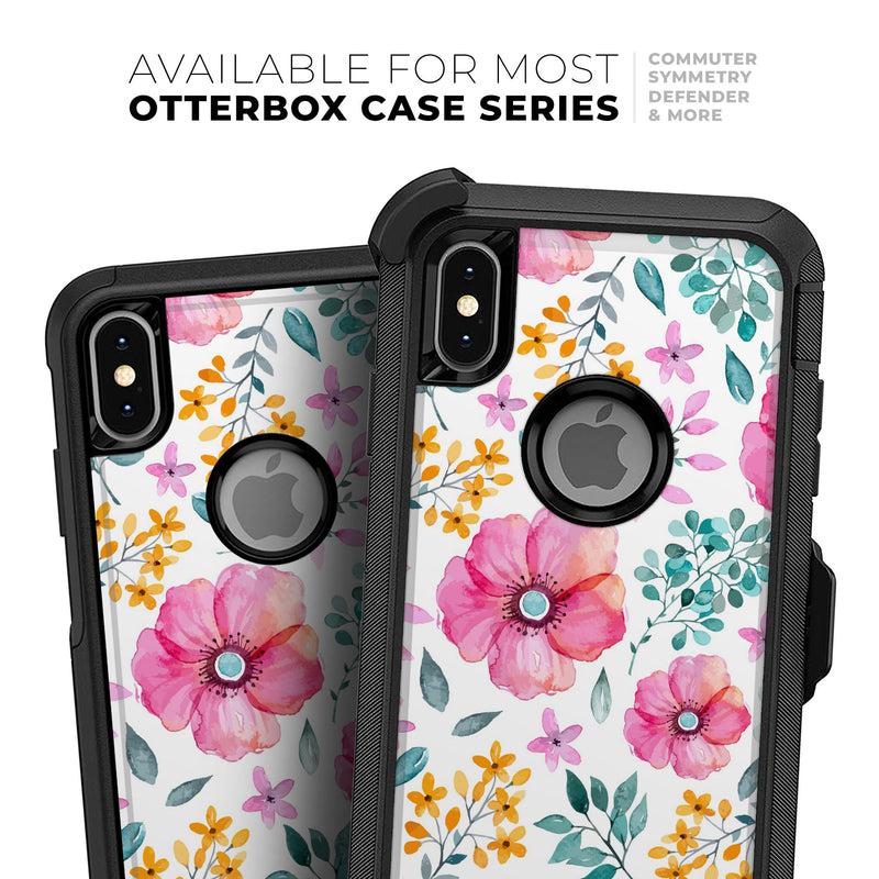Subtle Watercolor Pink Floral - Skin Kit for the iPhone OtterBox Cases