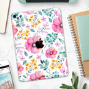 Subtle Watercolor Pink Floral - Full Body Skin Decal for the Apple iPad Pro 12.9", 11", 10.5", 9.7", Air or Mini (All Models Available)