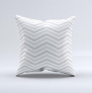 Subtle Wide White & Gray Chevron Ink-Fuzed Decorative Throw Pillow