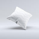 Subtle Wide White & Gray Chevron Ink-Fuzed Decorative Throw Pillow