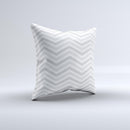 Subtle Wide White & Gray Chevron Ink-Fuzed Decorative Throw Pillow