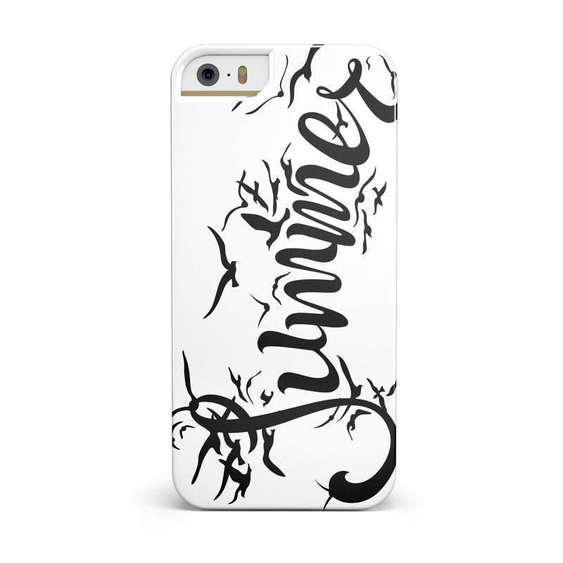 Summer Black Seagulls iPhone 5/5S/SE INK-Fuzed Case