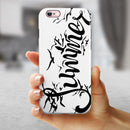 Summer Black Seagulls iPhone 6/6s or 6/6s Plus 2-Piece Hybrid INK-Fuzed Case