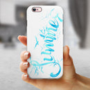 Summer Blue Watercolor Seagulls iPhone 6/6s or 6/6s Plus 2-Piece Hybrid INK-Fuzed Case