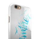 Summer Blue Watercolor Seagulls iPhone 6/6s or 6/6s Plus 2-Piece Hybrid INK-Fuzed Case