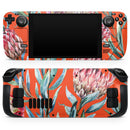 Summer Floral Coral v2 // Vinyl Skin Wrap for Steam Deck OLED & Steam Deck (LCD) — Soft Matte or Ultra Gloss