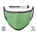 Summer Green and Gold v1 - Made in USA Mouth Cover Unisex Anti-Dust Cotton Blend Reusable & Washable Face Mask with Adjustable Sizing for Adult or Child