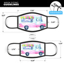 Summer Mode Ice Cream Truck - Made in USA Mouth Cover Unisex Anti-Dust Cotton Blend Reusable & Washable Face Mask with Adjustable Sizing for Adult or Child