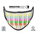 Summer Mode Ice Cream V1 - Made in USA Mouth Cover Unisex Anti-Dust Cotton Blend Reusable & Washable Face Mask with Adjustable Sizing for Adult or Child