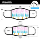 Summer Mode Ice Cream v7 - Made in USA Mouth Cover Unisex Anti-Dust Cotton Blend Reusable & Washable Face Mask with Adjustable Sizing for Adult or Child