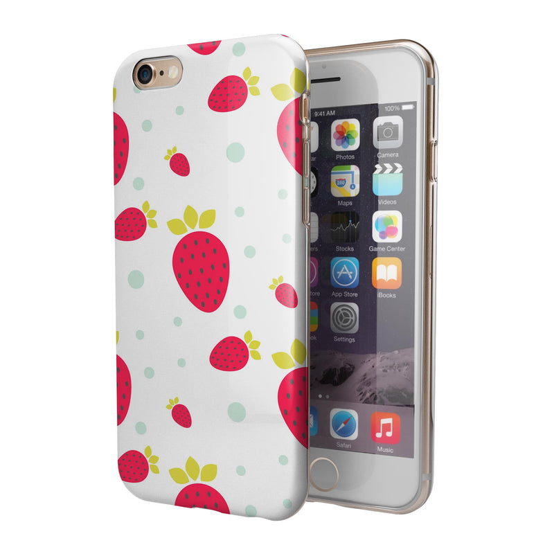 Summer Strawberries v1 iPhone 6/6s or 6/6s Plus 2-Piece Hybrid INK-Fuzed Case