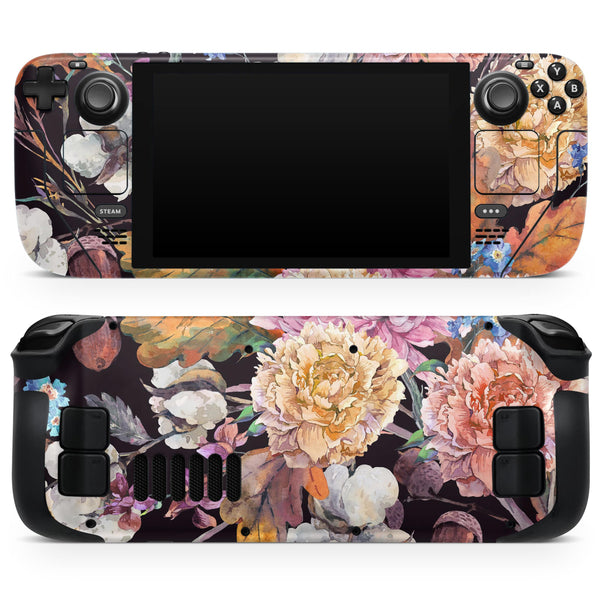 Summer Watercolor Floral v1 // Full Body Skin Decal Wrap Kit for the Steam Deck handheld gaming computer
